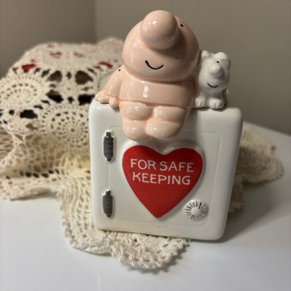 Vintage Ziggy Piggy Bank 80's Ceramic Comic Strip For Safe Keeping Coins Gift